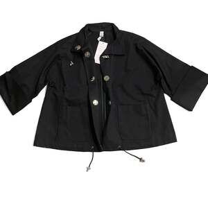 NWT MarlaWynne Canvas Drama Snap Front Jacket, Drawstring Waist, Medium